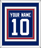 New York Nameplate & Number (Back) Combined - Home Blue - Triple Mat 2