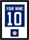 New York Nameplate & Number (Back) Combined, With Super Bowl Jersey Patch - Home Blue - Single Mat 1