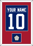 New York Nameplate & Number (Back) Combined, With Super Bowl Jersey Patch - Home Blue - Single Mat 2
