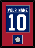 New York Nameplate & Number (Back) Combined, With Super Bowl Jersey Patch - Home Blue - Single Mat 2