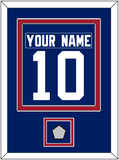 New York Nameplate & Number (Back) Combined, With Super Bowl Jersey Patch - Home Blue - Double Mat 2