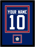 New York Nameplate & Number (Back) Combined, With Super Bowl Jersey Patch - Home Blue - Double Mat 2