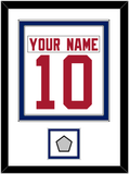 New York Nameplate & Number (Back) Combined, With Super Bowl Jersey Patch - Road White - Double Mat 1