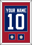 New York Nameplate & Number (Back) Combined, With 2 Super Bowl Jersey Patches - Home Blue - Single Mat 2