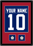 New York Nameplate & Number (Back) Combined, With 2 Super Bowl Jersey Patches - Home Blue - Single Mat 2