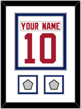 New York Nameplate & Number (Back) Combined, With 2 Super Bowl Jersey Patches - Road White - Double Mat 1