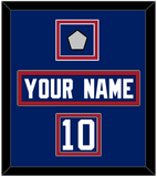 New York Nameplate, Number (Shoulder) & Super Bowl Jersey Patch - Home Blue - Double Mat 2