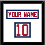 New York Nameplate & Number (Shoulder) - Road White - Double Mat 1