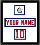 New York Nameplate, Number (Shoulder) & Super Bowl Jersey Patch - Road White - Double Mat 1