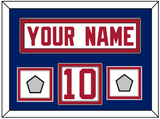 New York Nameplate & Number (Shoulder) With XLII & XLVI Super Bowl Jersey Patches - Road White - Double Mat 2