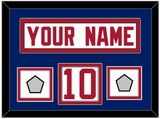 New York Nameplate & Number (Shoulder) With XLII & XLVI Super Bowl Jersey Patches - Road White - Double Mat 2