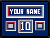New York Nameplate & Number (Shoulder) With XLII & XLVI Super Bowl Jersey Patches - Home Blue - Triple Mat 2