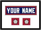 New York Nameplate & 2 Super Bowl Jersey Patches - Home Blue - Single Mat 1