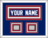 New York Nameplate & 2 Super Bowl Jersey Patches - Home Blue - Triple Mat 1