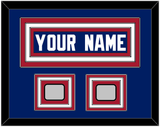 New York Nameplate & 2 Super Bowl Jersey Patches - Home Blue - Triple Mat 1