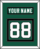 New York Nameplate & Number (Back) - Home Green (2019-2023) - Double Mat 3