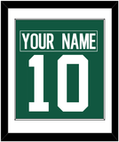 New York Nameplate & Number (Back) Combined - Home Green - Single Mat 1