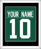 New York Nameplate & Number (Back) Combined - Home Green - Single Mat 2