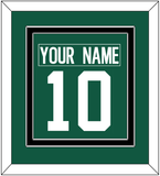 New York Nameplate & Number (Back) Combined - Home Green - Double Mat 3