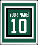 New York Nameplate & Number (Back) Combined - Home Green - Triple Mat 3