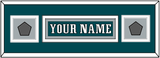 Philadelphia Nameplate & 2x Super Bowl Jersey Patches - Home Green - Double Mat 6