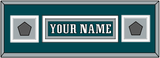Philadelphia Nameplate & 2x Super Bowl Jersey Patches - Home Green - Double Mat 6