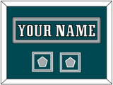 Philadelphia Nameplate & 2x Super Bowl Jersey Patches - Home Green - Double Mat 7