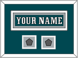 Philadelphia Nameplate & 2x Super Bowl Jersey Patches - Home Green - Double Mat 5