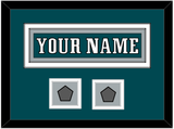 Philadelphia Nameplate & 2x Super Bowl Jersey Patches - Home Green - Double Mat 5
