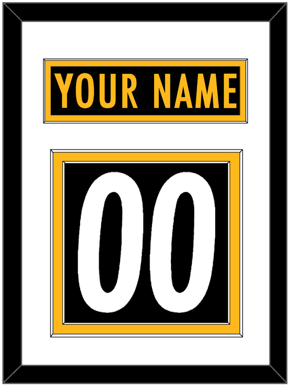 Pittsburgh Nameplate & Number (Back) - Home Black - Double Mat 1
