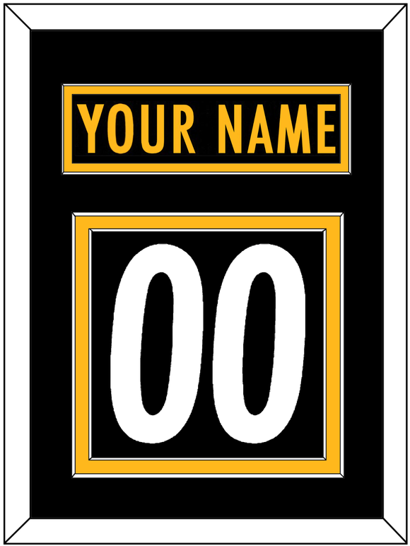 Pittsburgh Nameplate & Number (Back) - Home Black - Double Mat 2