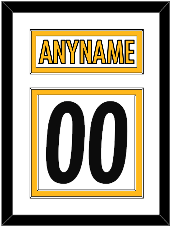 Pittsburgh Nameplate & Number (Back) - Road White - Double Mat 1