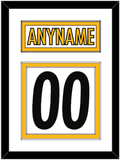 Pittsburgh Nameplate & Number (Back) - Road White - Double Mat 1