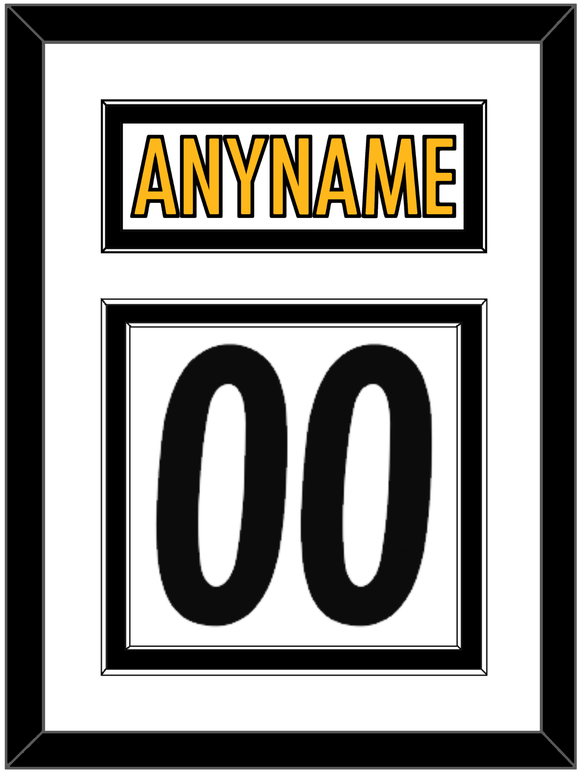 Pittsburgh Nameplate & Number (Back) - Road White - Double Mat 2