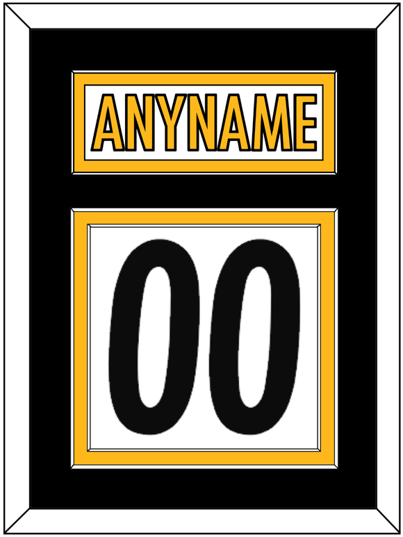 Pittsburgh Nameplate & Number (Back) - Road White - Double Mat 3