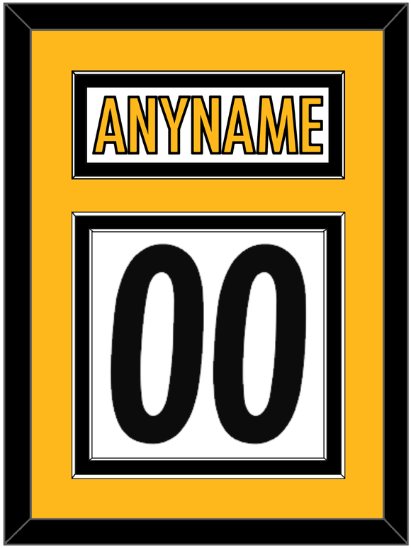 Pittsburgh Nameplate & Number (Back) - Road White - Double Mat 4