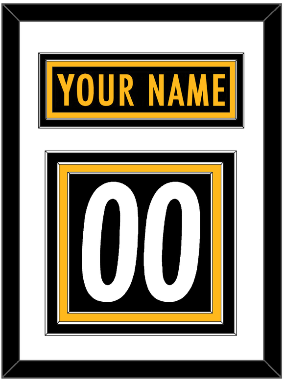 Pittsburgh Nameplate & Number (Back) - Home Black - Triple Mat 1