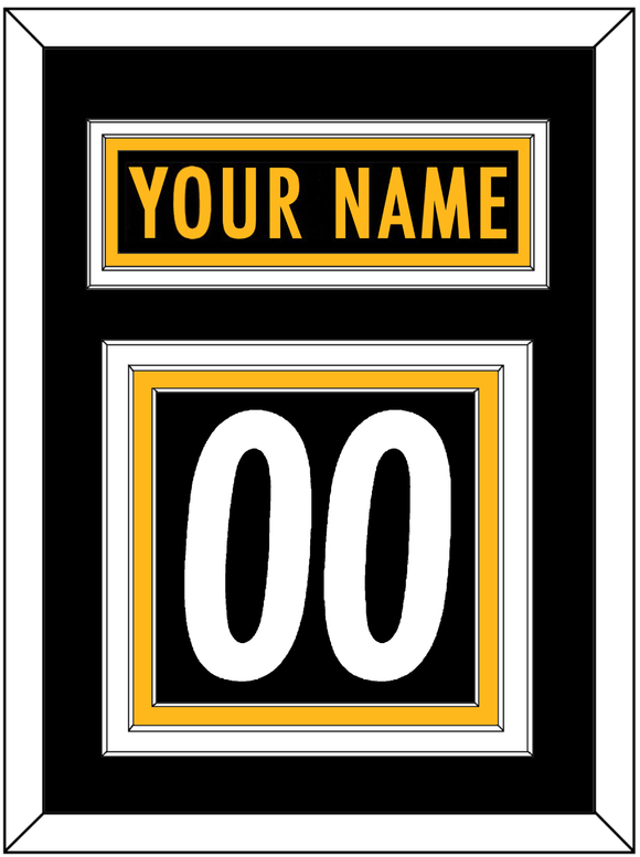 Pittsburgh Nameplate & Number (Back) - Home Black - Triple Mat 2