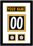 Pittsburgh Nameplate & Number (Back) With 2 Super Bowl Jersey Patches - Home Black - Double Mat 1