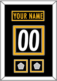 Pittsburgh Nameplate & Number (Back) With 2 Super Bowl Jersey Patches - Home Black - Double Mat 2