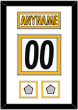 Pittsburgh Nameplate & Number (Back) With 2 Super Bowl Jersey Patches - Road White - Double Mat 1