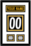 Pittsburgh Nameplate & Number (Back) With 2 Super Bowl Jersey Patches - Home Black - Triple Mat 1