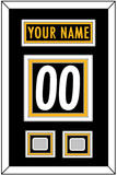 Pittsburgh Nameplate & Number (Back) With 2 Super Bowl Jersey Patches - Home Black - Triple Mat 2