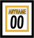 Pittsburgh Nameplate & Number (Back) Combined - Road White - Double Mat 1
