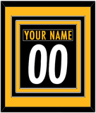 Pittsburgh Nameplate & Number (Back) Combined - Home Black - Triple Mat 3
