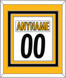 Pittsburgh Nameplate & Number (Back) Combined - Road White - Triple Mat 4