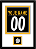 Pittsburgh Nameplate & Number (Back) Combined, With Super Bowl Jersey Patch - Home Black - Double Mat 1