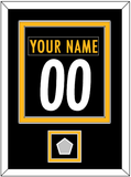 Pittsburgh Nameplate & Number (Back) Combined, With Super Bowl Jersey Patch - Home Black - Double Mat 2