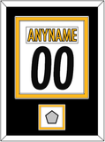 Pittsburgh Nameplate & Number (Back) Combined, With Super Bowl Jersey Patch - Road White - Double Mat 3