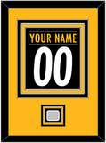 Pittsburgh Nameplate & Number (Back) Combined, With Super Bowl Jersey Patch - Home Black - Triple Mat 3